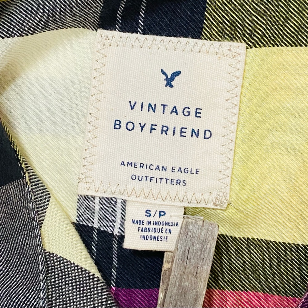 AE vintage boyfriend flannel button up (size S) - Picture 5 of 8